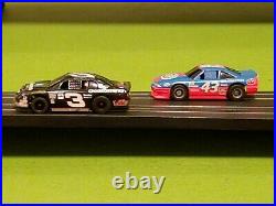 Tyco HO NASCAR Banked Double Oval Slot Car Race Track Set/Lot With #3 & #43