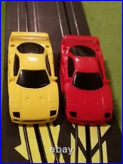 Tyco HO Scale Banked Double Oval Paper Clip Slot Car Race Track Set Complete