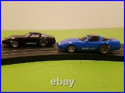 Tyco HO Scale Slot Car 6 in 1 Race Track Set Complete/Lot With 2 Corvette Cars