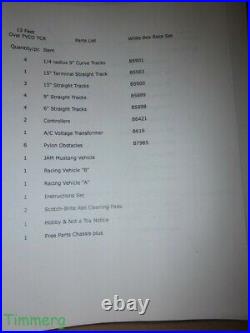 Tyco HO Scale TCR Slotless White Box Race Set 13' Oval Tracks & Cars Complete SS