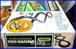 Tyco Pro International Racing 2 Lane Ho Slot Car Race Track Set 2 Run Cars Tjet