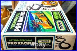 Tyco Pro International Racing 2 Lane Ho Slot Car Race Track Set 2 Run Cars Tjet