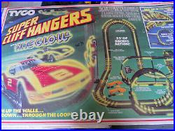 Tyco Super Cliff Hangers with Nite Glow Electric Slot Car Track Set 1984 CIB