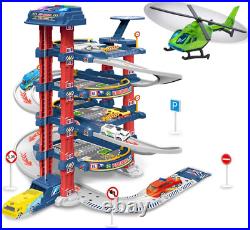 UNIH City Ultimate Garage Toys for Boys, Tower Toy Cars Garage with Electric Car