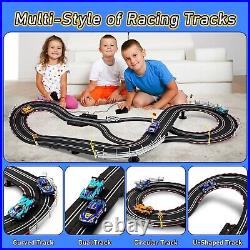 Ultimate Slot Car Race Track Set with 4 Headlight Cars Perfect for Gift Giving