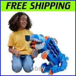 Ultimate T-Rex Transporter Transforming Toy Car Track Set with Sounds & Lights