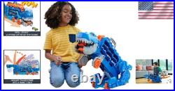Ultimate T-Rex Transporter Transforming Toy Car Track Set with Sounds & Lights