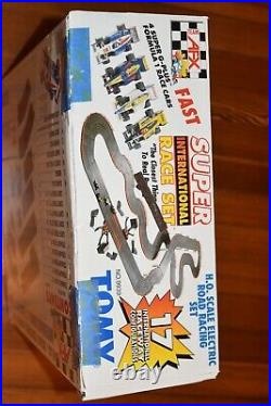 VINTAGE AFX Super International Road Race Set H. O Scale Slot Car Track TOMY 1998