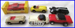 VINTAGE THUNDER JET 500 SLOT CAR & TRACK w 6 CARS MODEL TRAIN SET AS IS