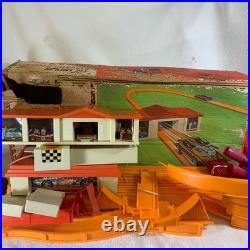 Vintage 1968 Mattel Hot Wheels Super-Charger Sprint Set Track with Box & Extras