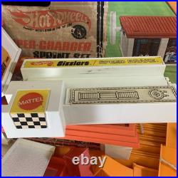 Vintage 1968 Mattel Hot Wheels Super-Charger Sprint Set Track with Box & Extras