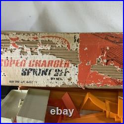 Vintage 1968 Mattel Hot Wheels Super-Charger Sprint Set Track with Box & Extras