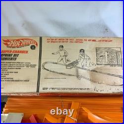 Vintage 1968 Mattel Hot Wheels Super-Charger Sprint Set Track with Box & Extras