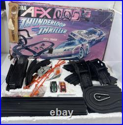 Vintage Aurora AFX Tomy Thunderloop Thriller Slot Car Track Set Boxed with 5 Cars