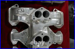 Vintage EDELBROCK Intake Manifold 303 324 OLDSMOBILE 3X2 Stromberg Hot Rod OLDS