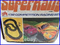 Vintage ELDON Boss Banked Super Rally 1/32 Slot Car Track Set Made in USA Used