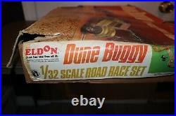 Vintage Eldon 132 Dune Buggy Cars and Track 1970's Slot Car Road Race Set RARE