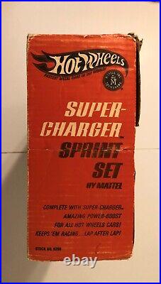 Vintage Hot Wheels Super Charger Sprint Set withbox, no car. 1968