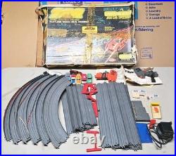 Vintage Ideal TCR Slotless Track Lighted Blazers Jam Car Speedway Set With Cars
