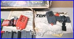 Vintage Ideal TCR Slotless Track Lighted Blazers Jam Car Speedway Set With Cars