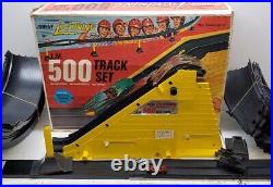 Vintage Johnny Lightning 500 track set withoriginal Box & 2 cars turbine special