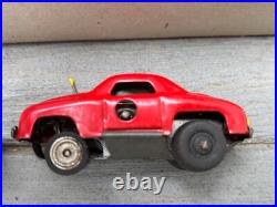 Vintage MIB Windup Road Car Set. 2 Tin Cars. Track. Box. JAPAN. Nice Set
