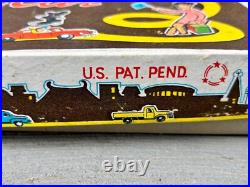 Vintage MIB Windup Road Car Set. 2 Tin Cars. Track. Box. JAPAN. Nice Set