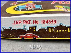 Vintage MIB Windup Road Car Set. 2 Tin Cars. Track. Box. JAPAN. Nice Set