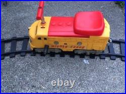 Vintage Remco Mighty Casey Ride-On Train Set with Engine, Tracks and Car1970
