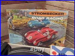 Vintage STROMBECKER ROAD RACING Slot Car Set COMPLETE RACE TRACK With Extras