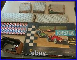 Vintage Scalextric Slot Car Set Lotus Many Boxed Extras track transformer 1960s