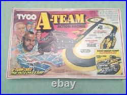 Vintage TYCO A-Team Slot Car Action Race Track Near Complete Set