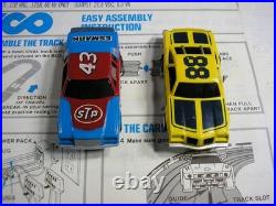 Vintage TYCO Slot Car Set, 2 Cars, Lap Counter, Lane Changers, Squeeze Track