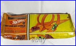 Vtg. 1969 Hot Wheels Double Dare Race Action Set Track + Box (Mostly Complete)