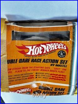 Vtg. 1969 Hot Wheels Double Dare Race Action Set Track + Box (Mostly Complete)