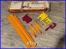 Vtg. 1969 Hot Wheels Double Dare Race Action Set Track + Box (Mostly Complete)