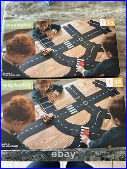 Waytoplay Toys Large Flexible Toy Road Set- 2, 24 Packs Each With A Car